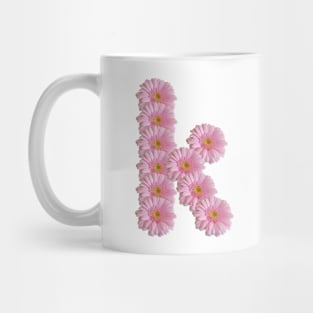 Letter k Pink Gerbera Daisy Mug